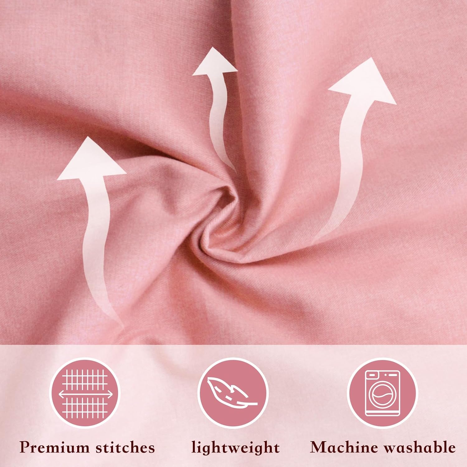 Pregnancy Pillow Cover U Shaped Maternity Support Soft Cotton Case Pink