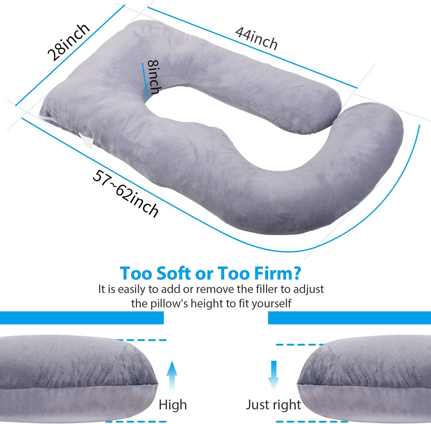 Victostar U Shaped Maternity Pillow with Removable Cover