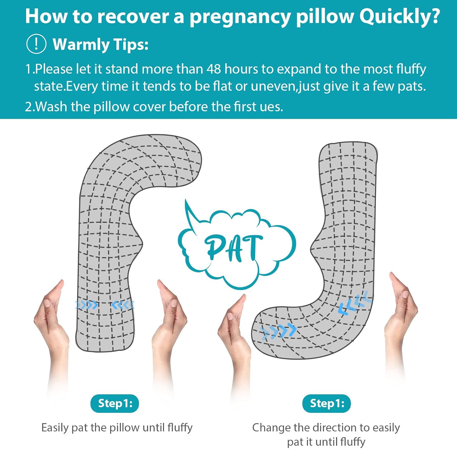 BATTOP Pregnancy Pillow with Cooling Cover