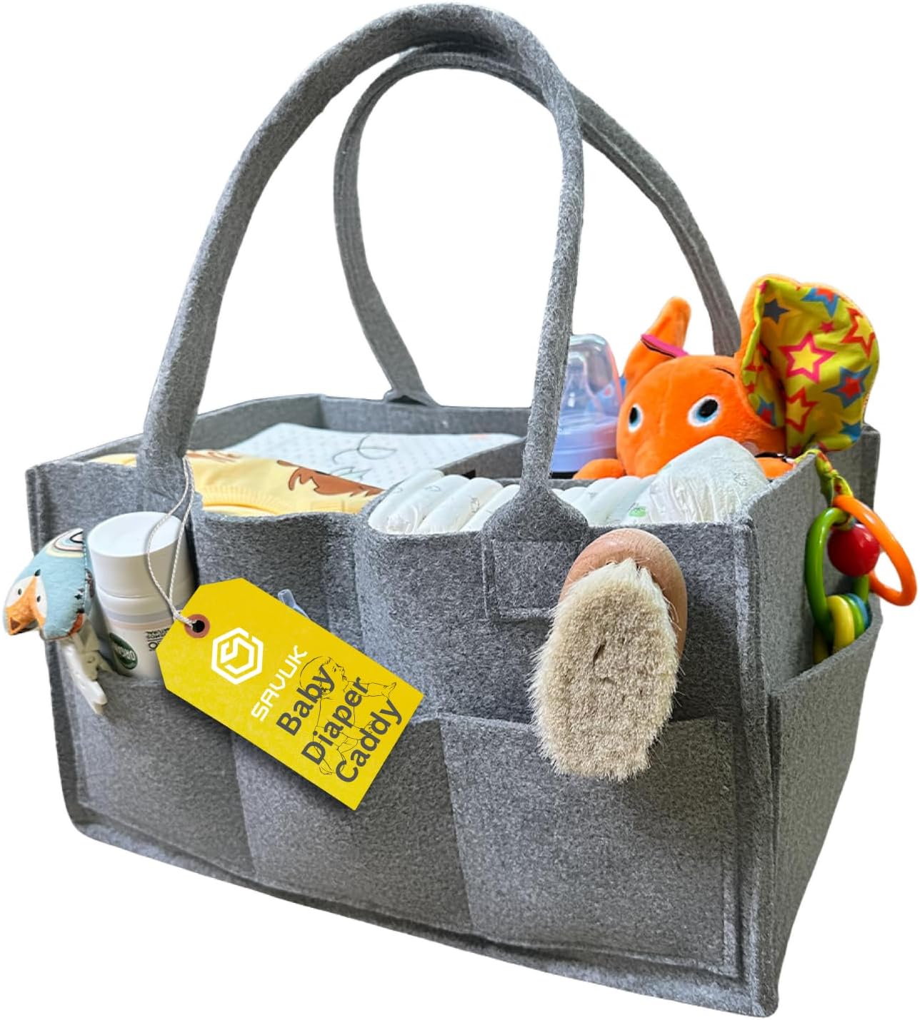 SAVUK Baby Diaper Caddy Organizer Portable Grey