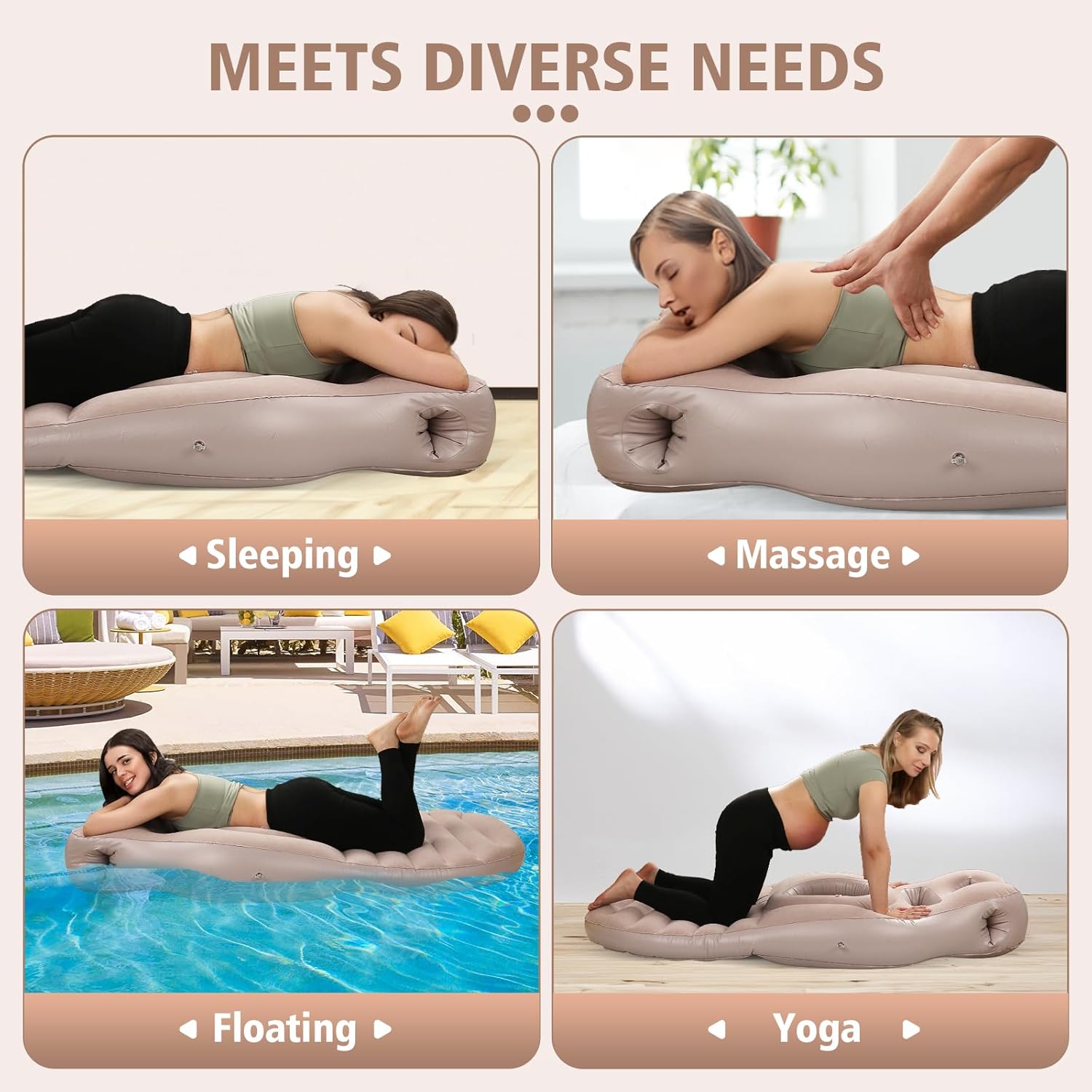 Toggloo Inflatable Pregnancy Pillow with Belly Hole Gray 1