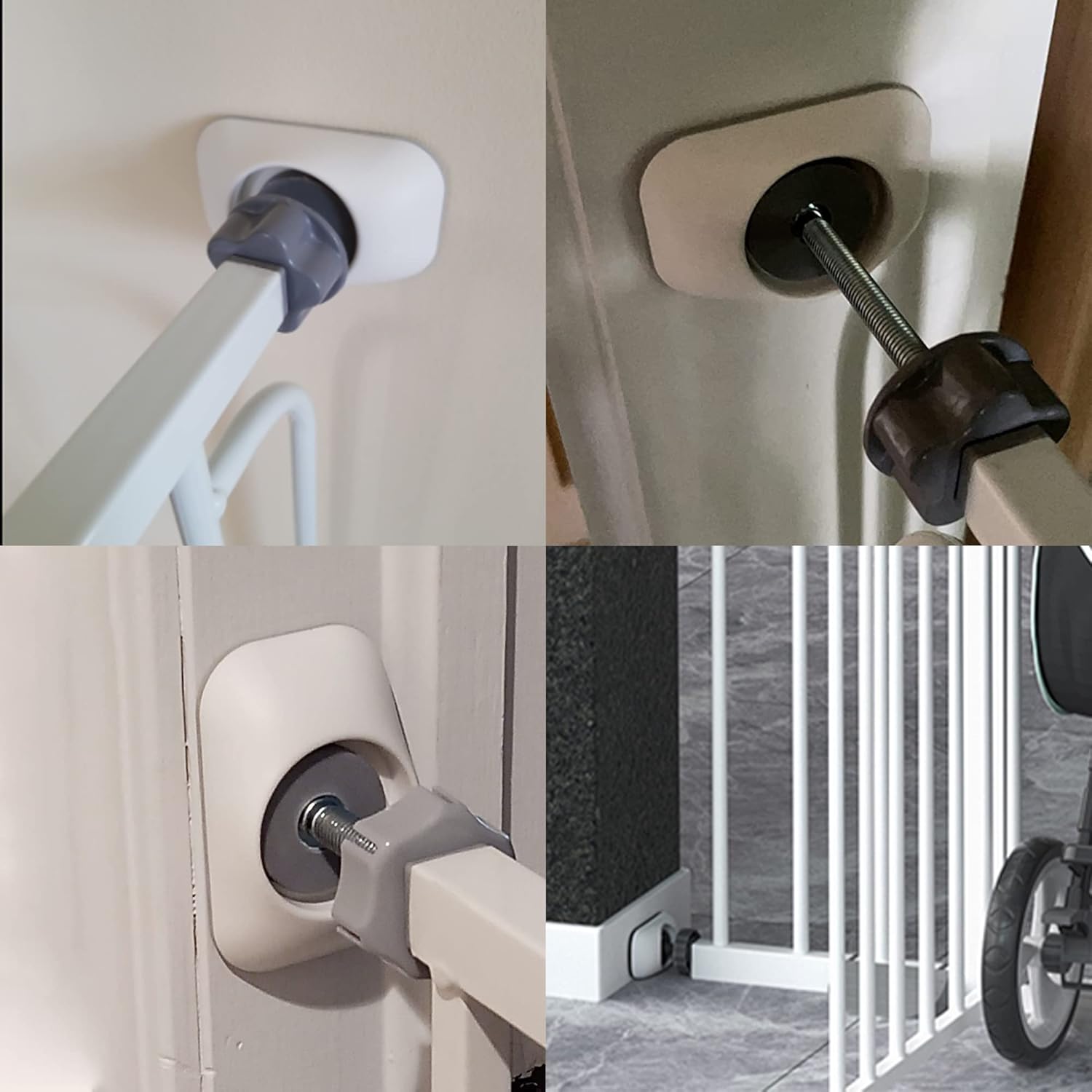 4 Pack Baby Gate Extender Replacement Parts with Wall Protector