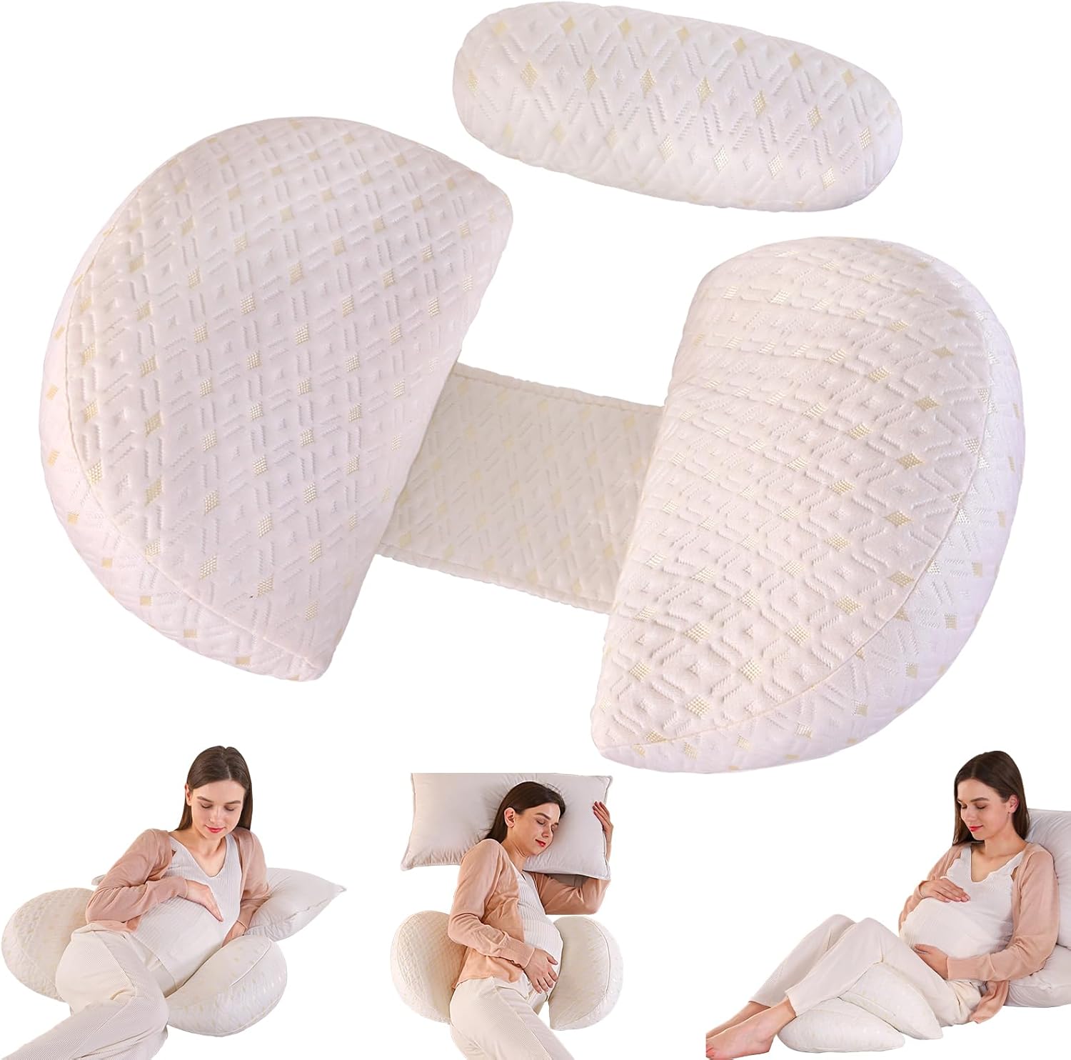 BATTOP Pregnancy Wedge Pillow with Cooling Cover