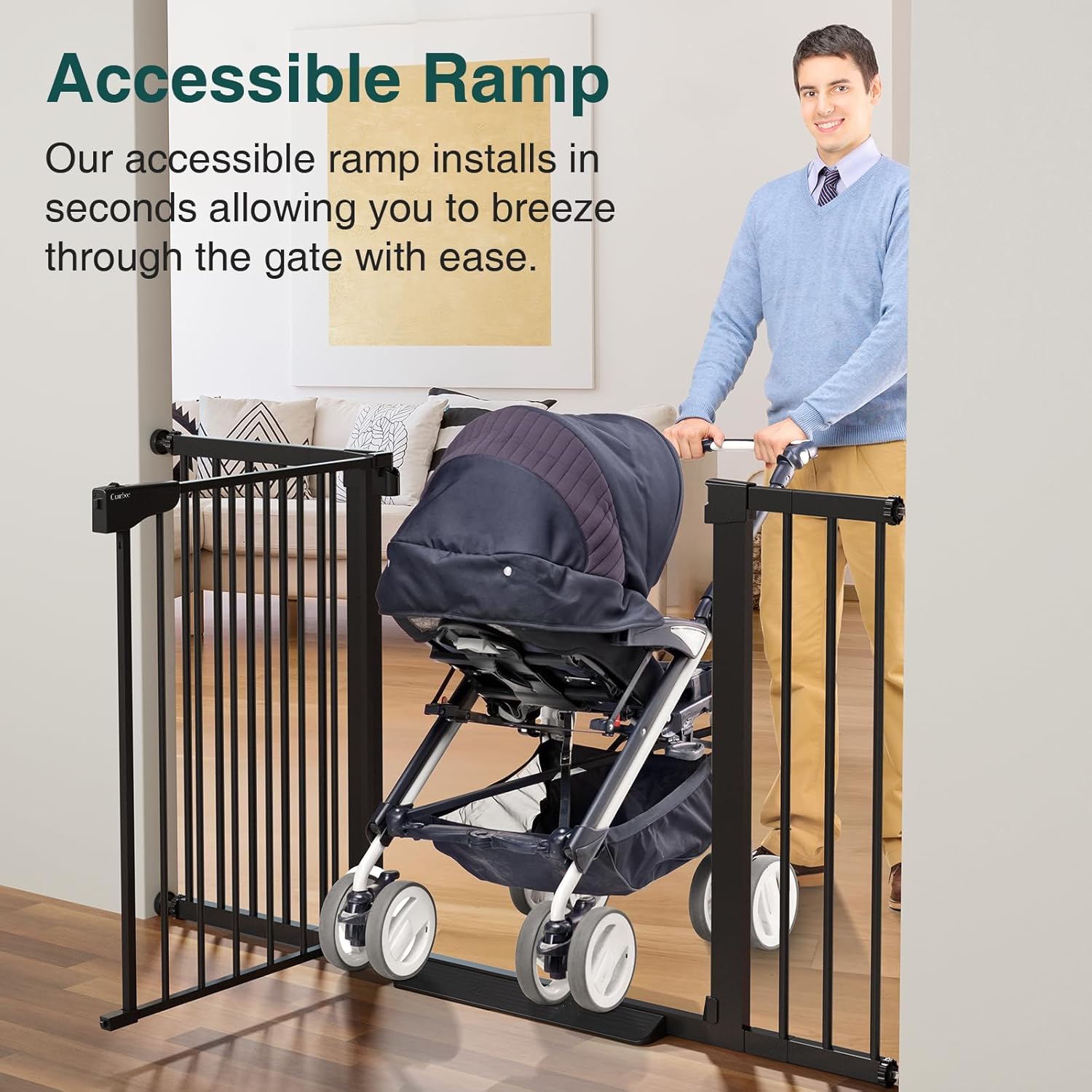 Cumbor 297-542 Wide Safety Gate for Stairs and Doorways