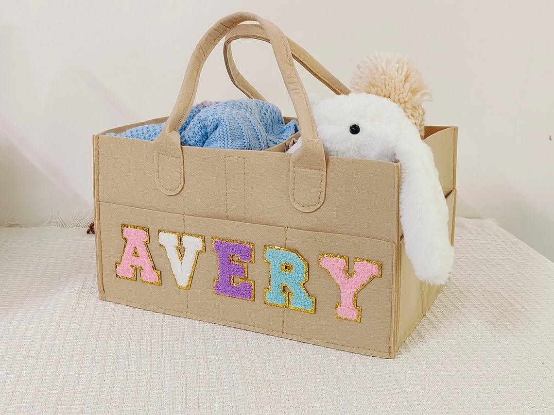 Personalized Baby Diaper Caddy with Name Letters