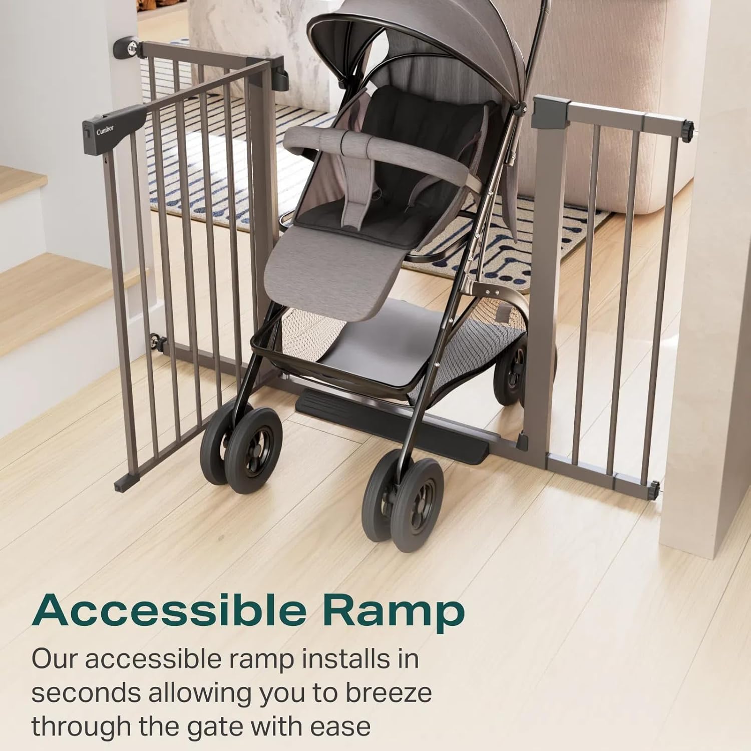 Cumbor Extra Wide Baby Gate for Doorways and Stairs