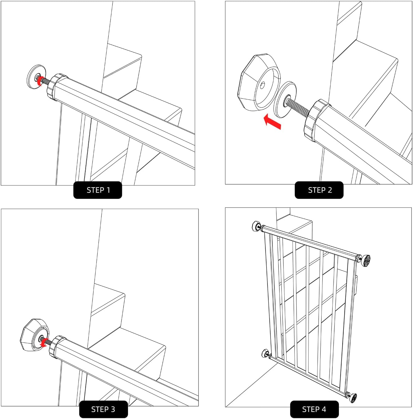 ICERO Baby Gate Wall Protector - 4 Pack White