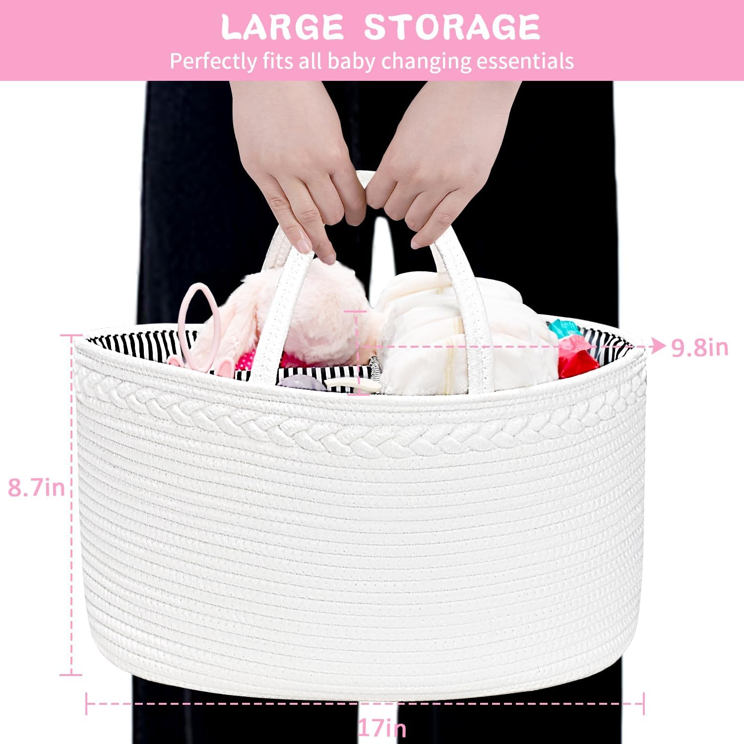 ABenkle X-Large Diaper Caddy Organizer with Removable Dividers