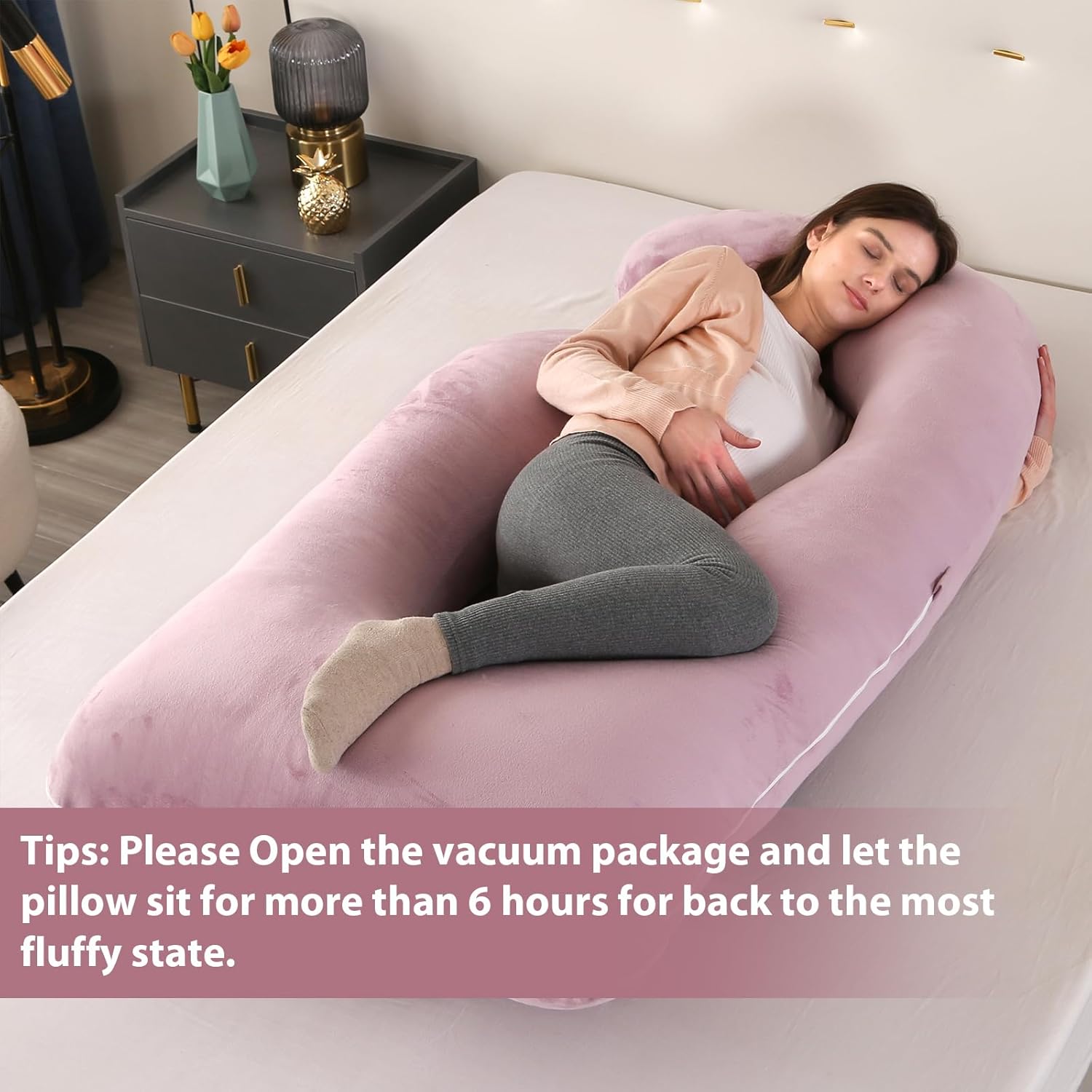 Victostar U Shaped Pregnancy Pillow with Removable Cover