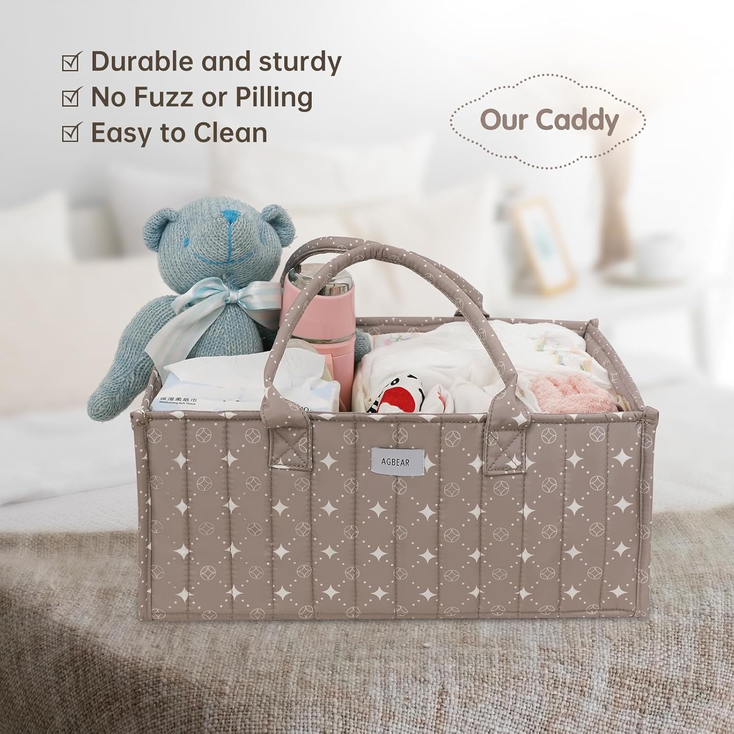 AGBEAR Baby Diaper Caddy Organizer with Storage