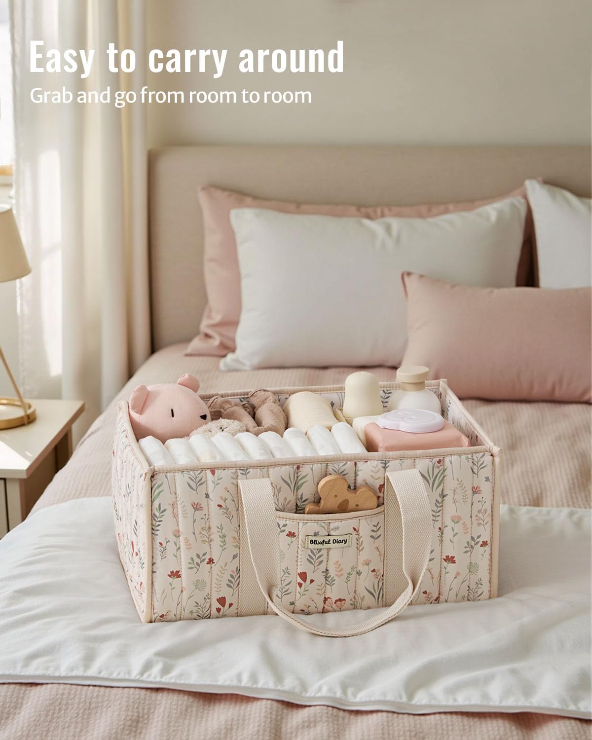 Blissful Diary Floral Diaper Caddy Organizer