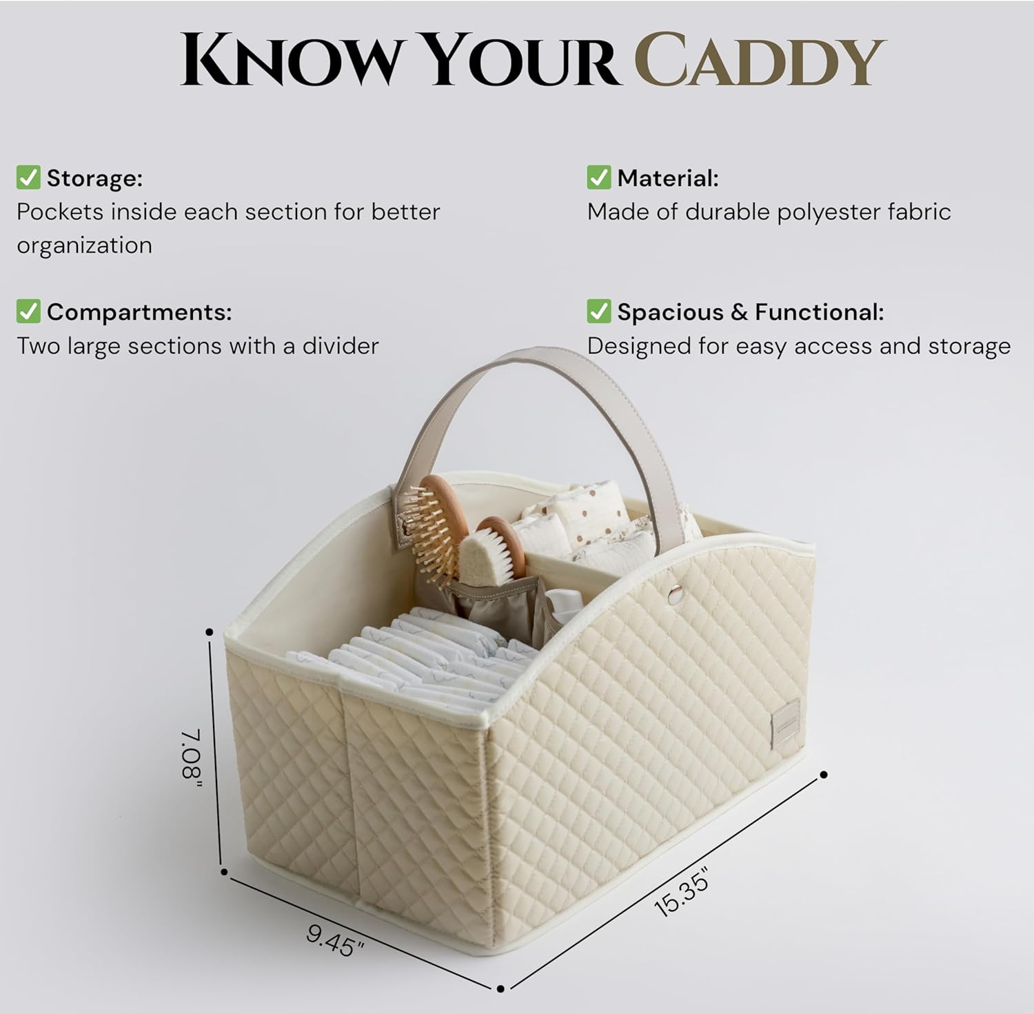 Cherubin Chic Baby Diaper Caddy Organizer
