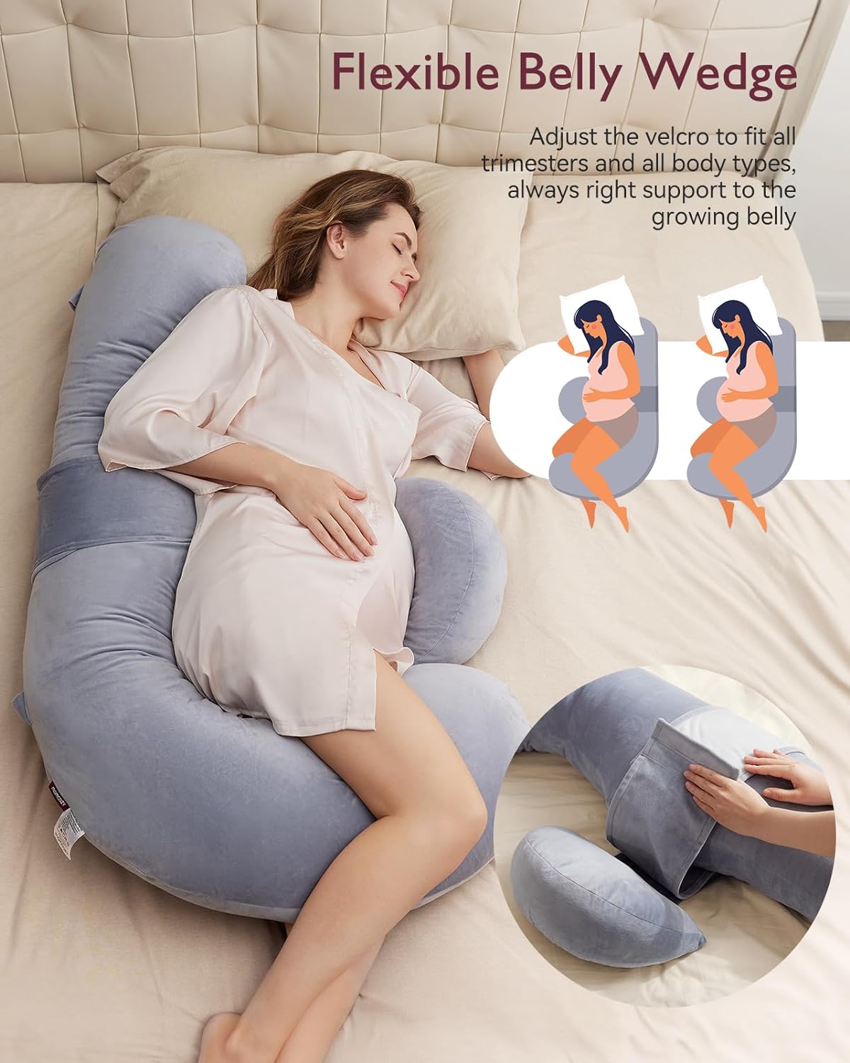 Momcozy Pregnancy Pillow with Adjustable Wedge