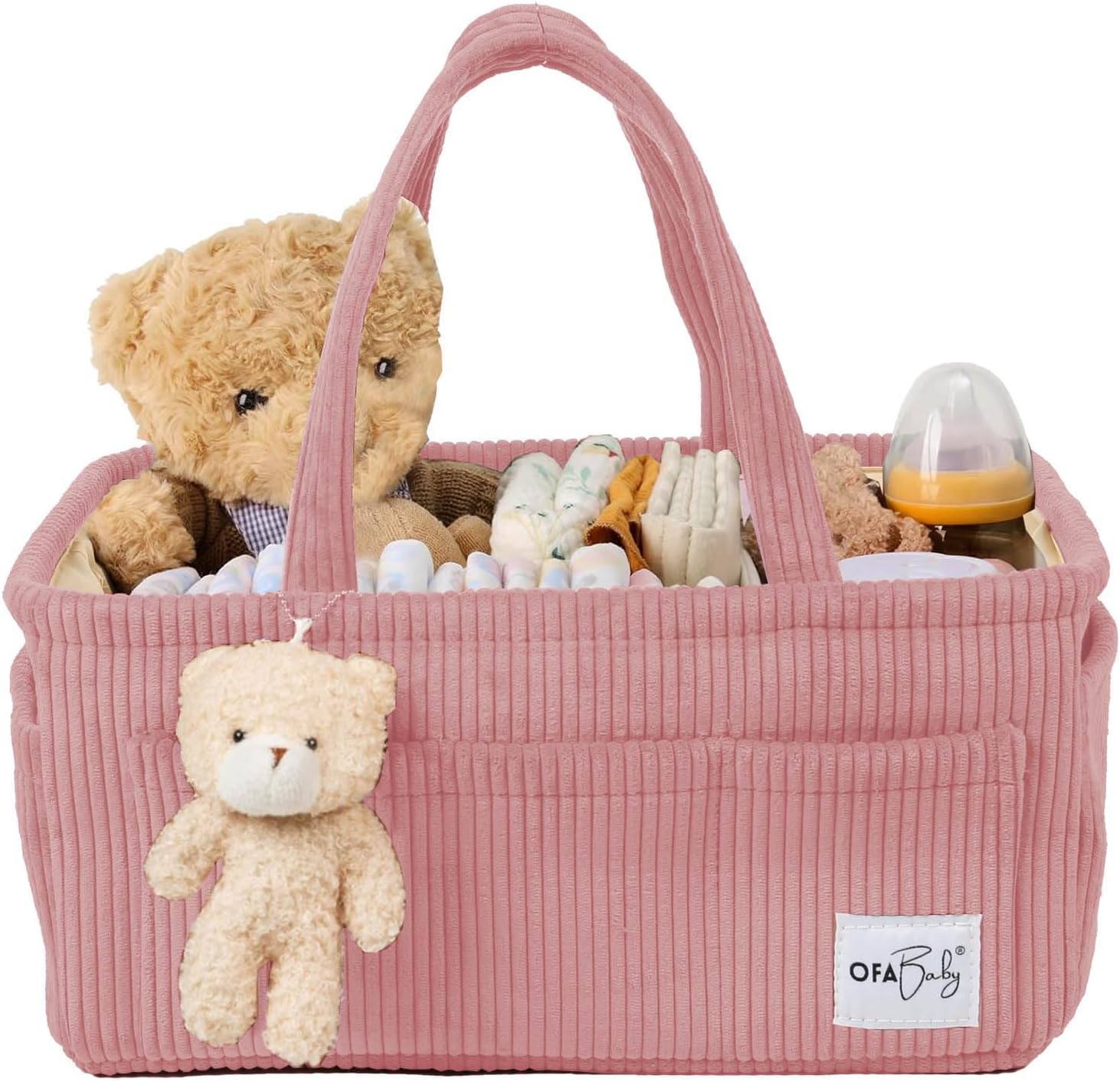 OfaBaby Diaper Caddy Organizer - Pink 1