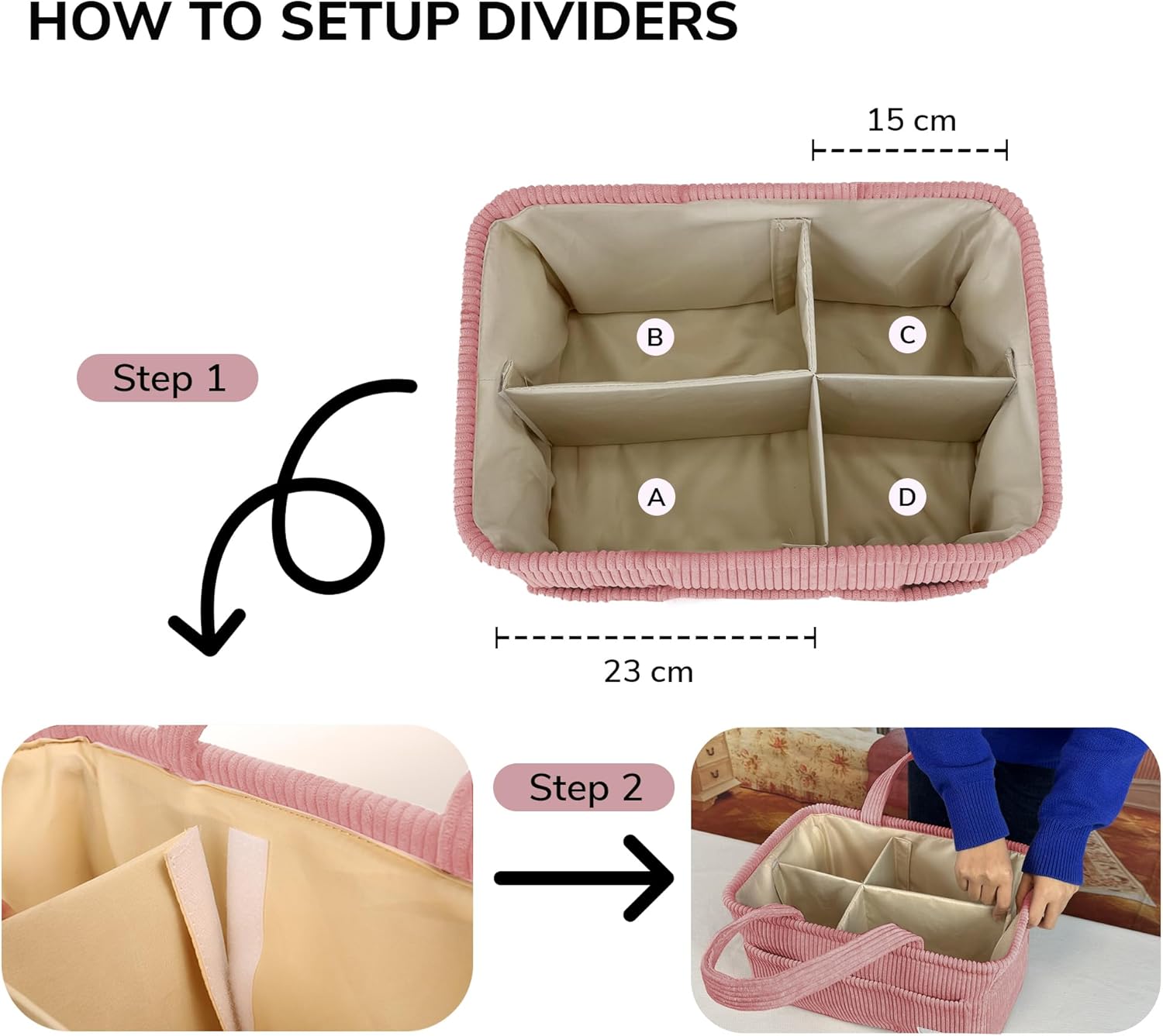 OfaBaby Diaper Caddy Organizer - Pink 1