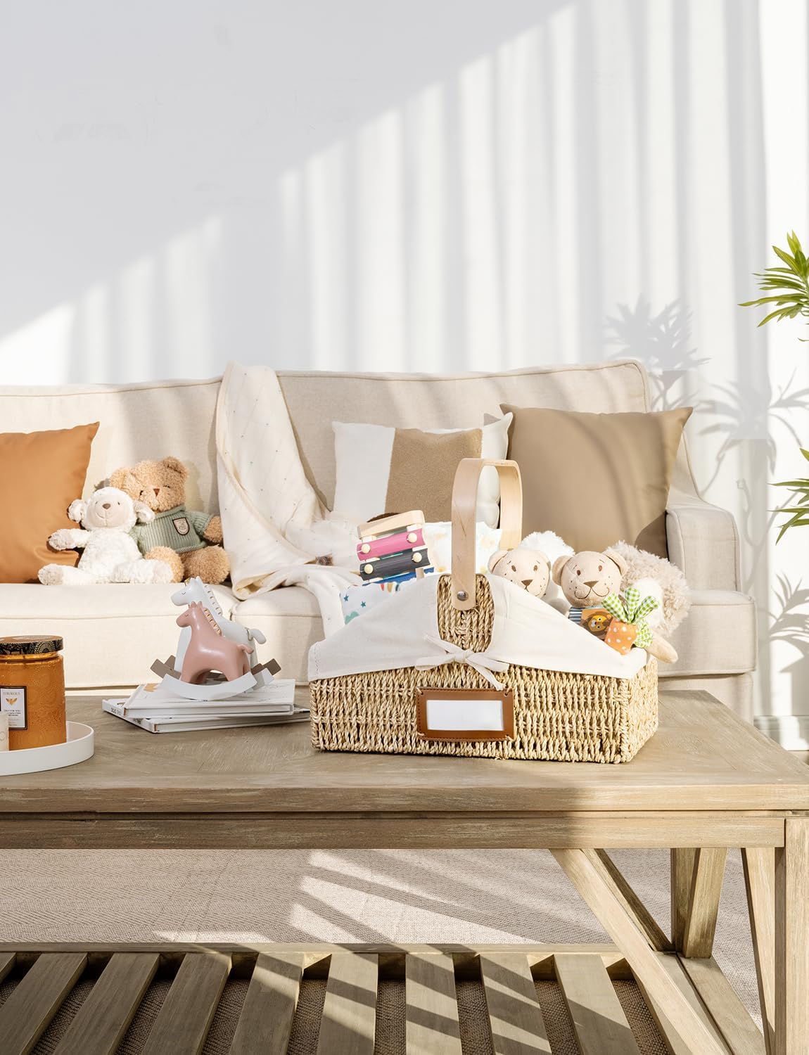 StorageWorks Wicker Diaper Caddy Organizer