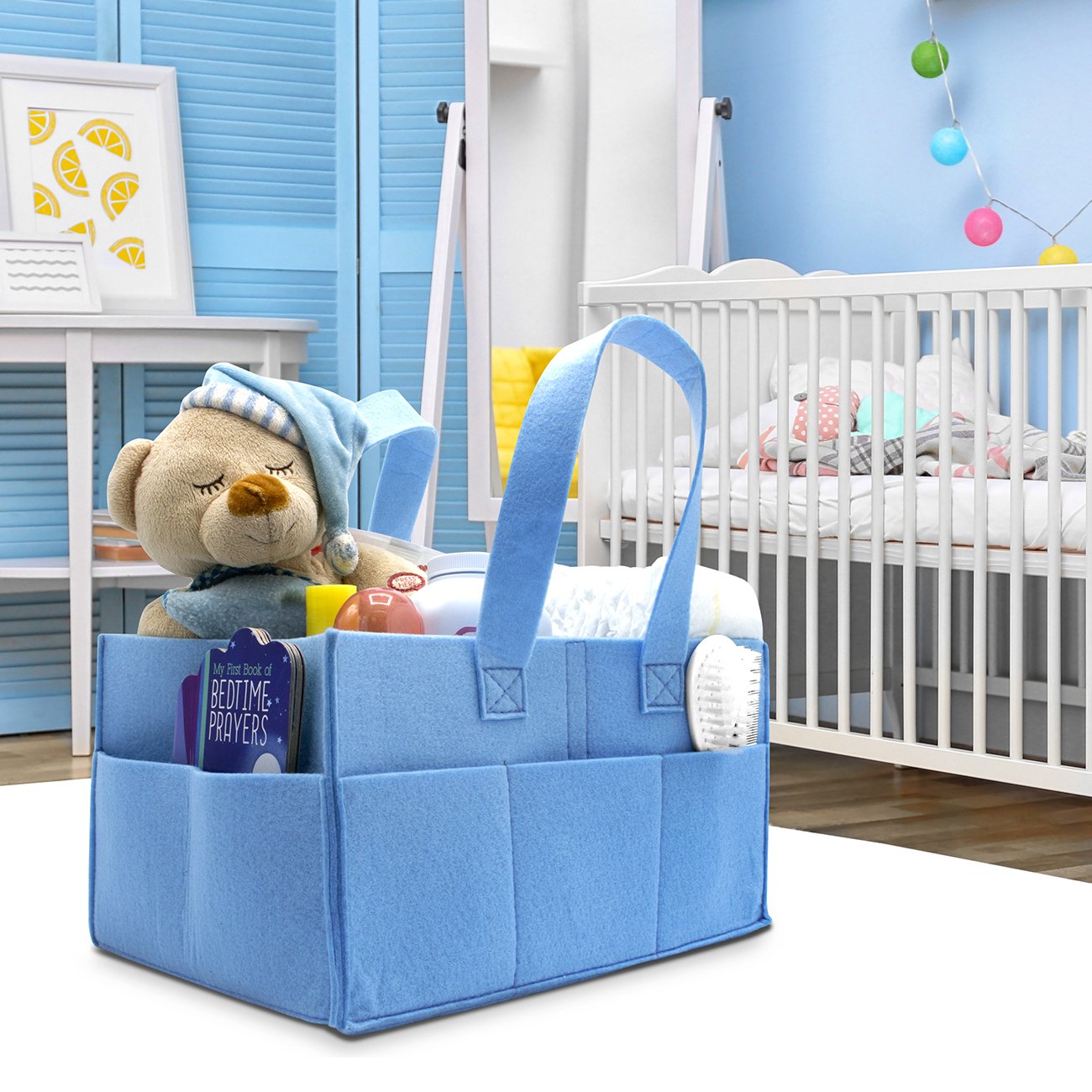 Sorbus Baby Diaper Caddy - Blue Portable Storage Organizer