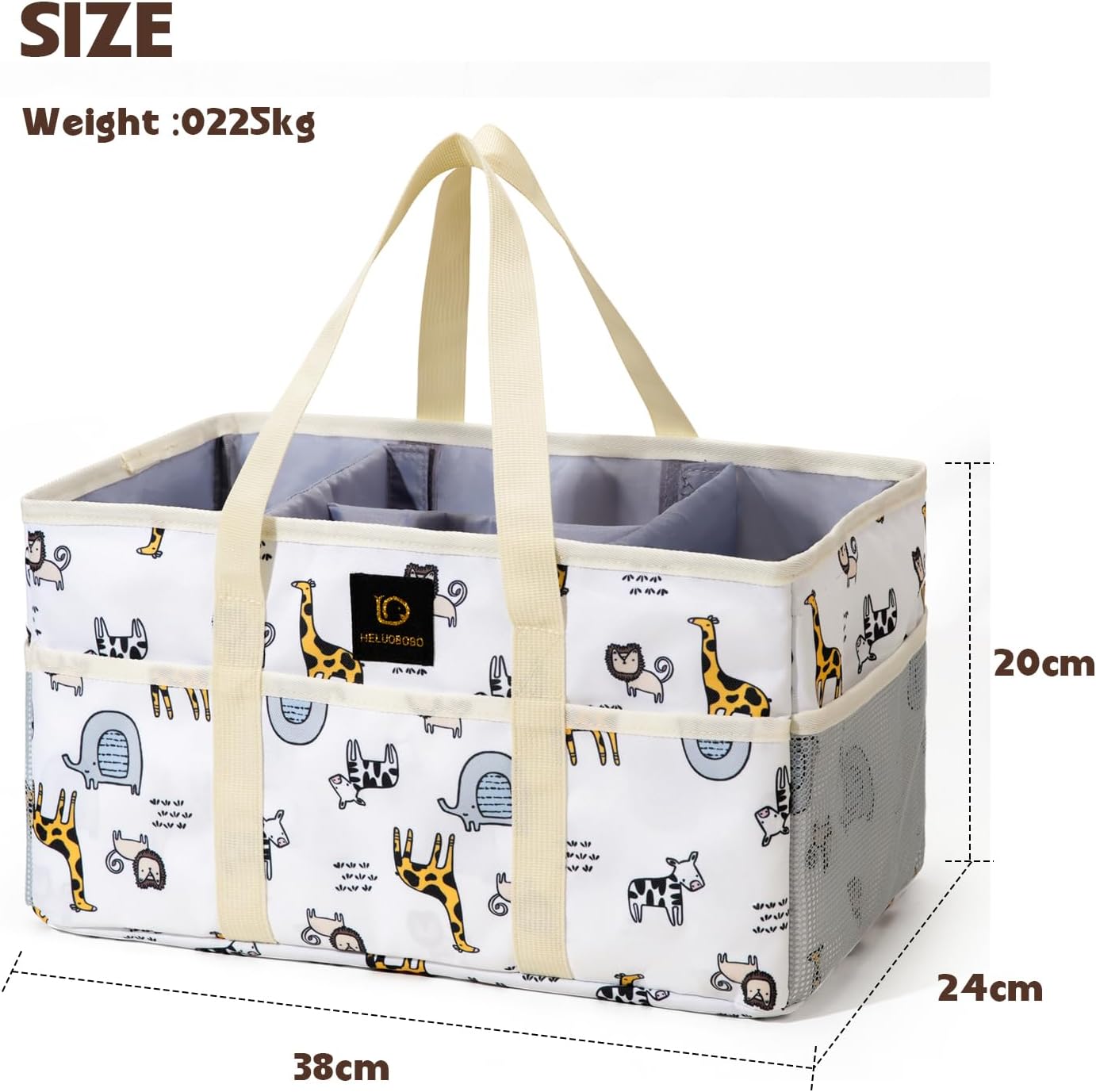 JANSBEN Baby Diaper Caddy Organizer - Large Tote Bag for Newborn Essentials