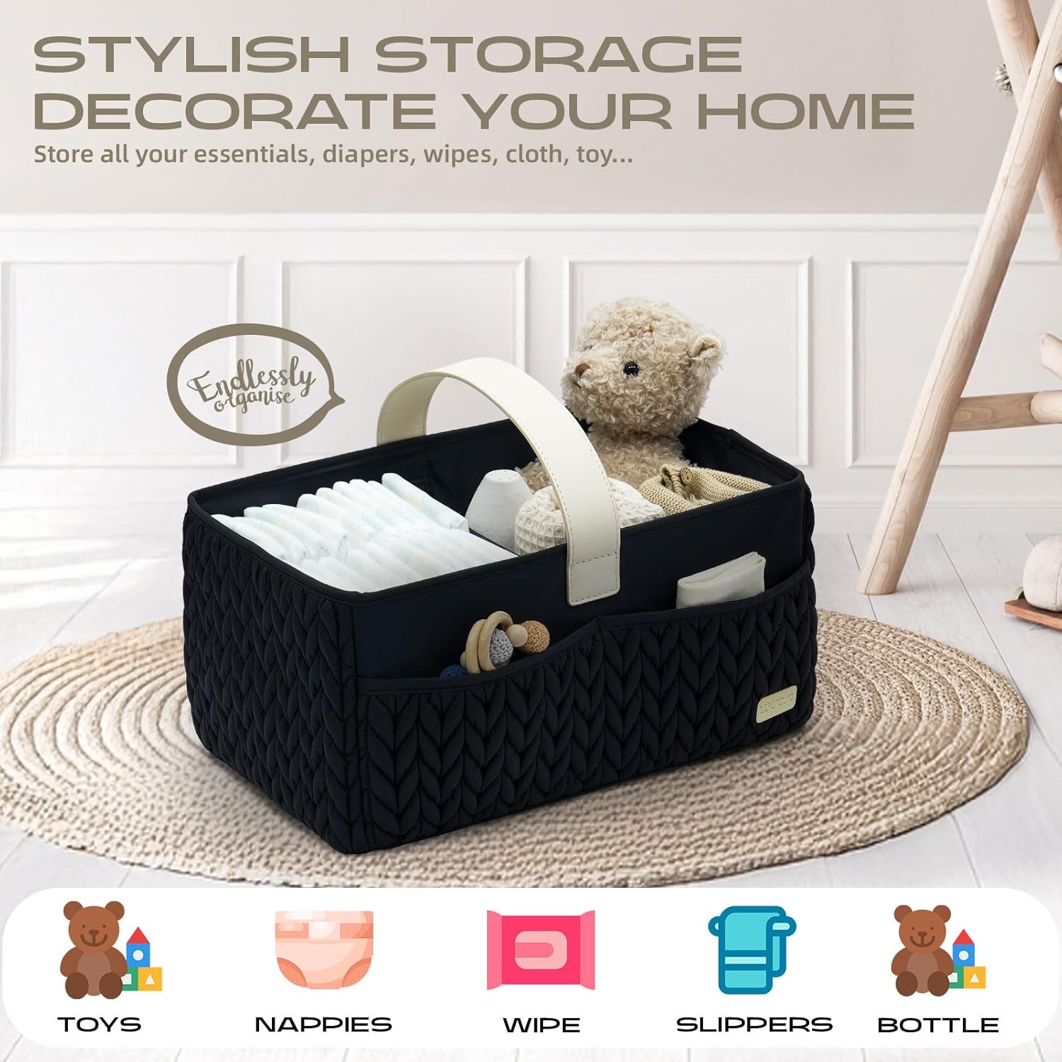 LUKJOJO Luxury Diaper Caddy Organizer