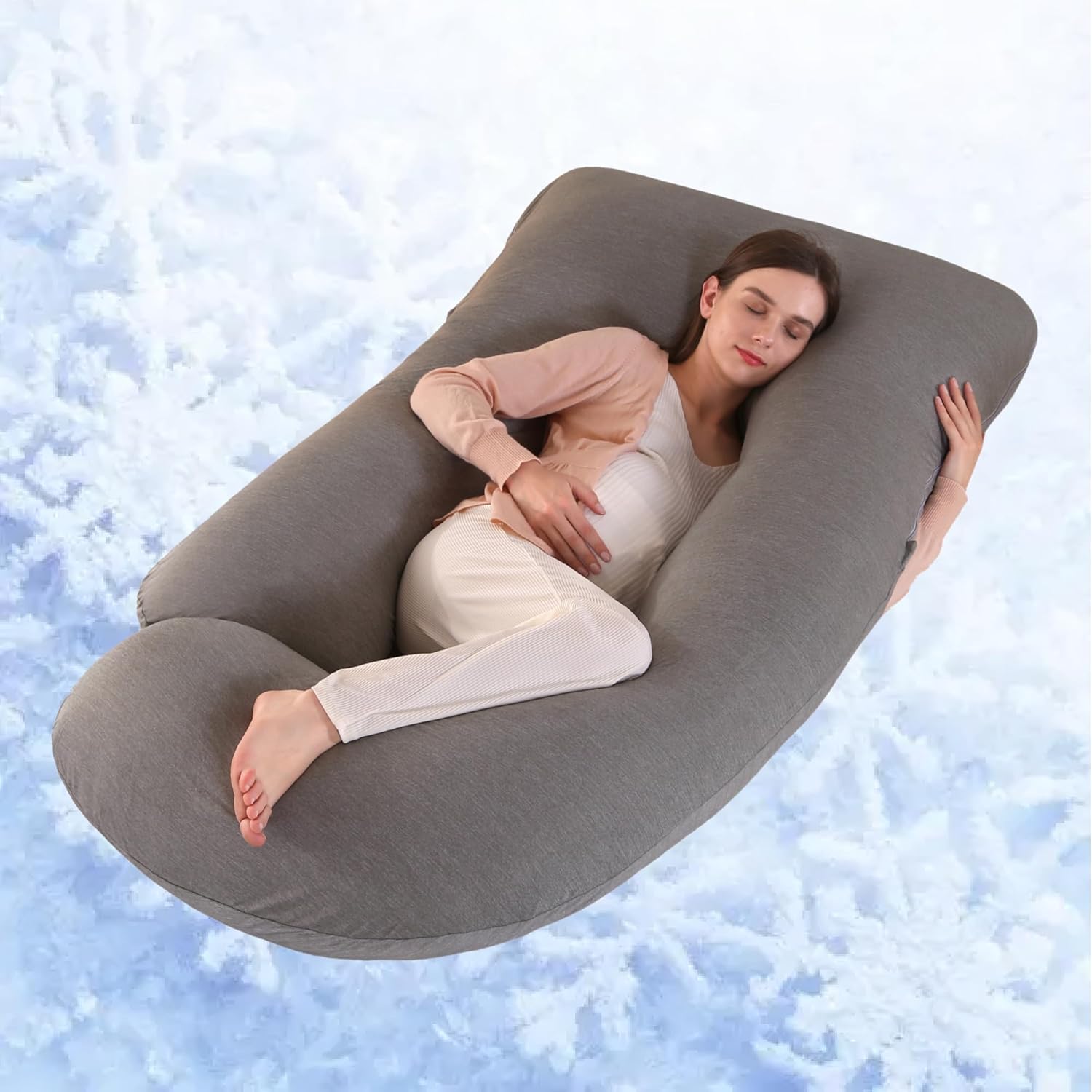 ALLOPERA Pregnancy Pillow - Full Body Support with Cooling Cover