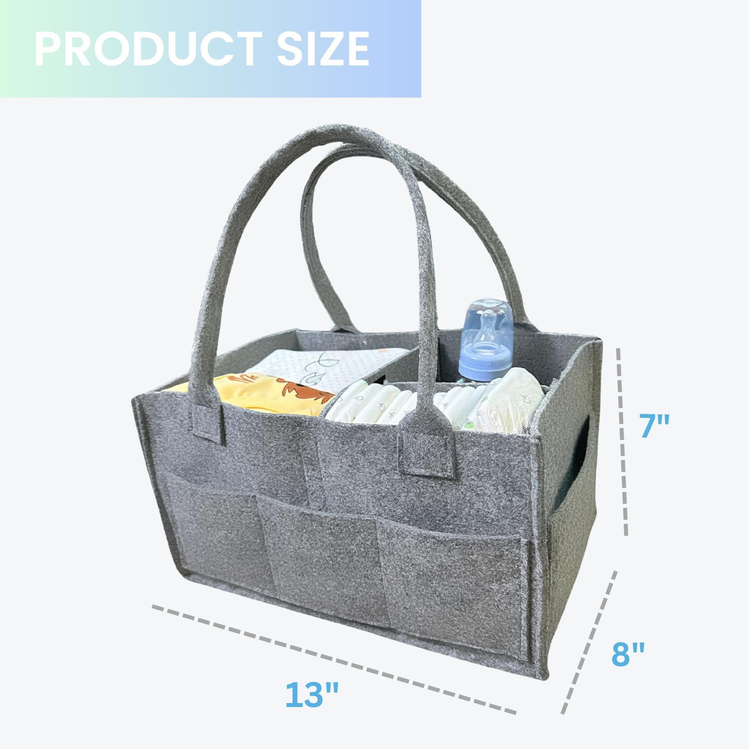 SAVUK Baby Diaper Caddy Organizer Portable Grey