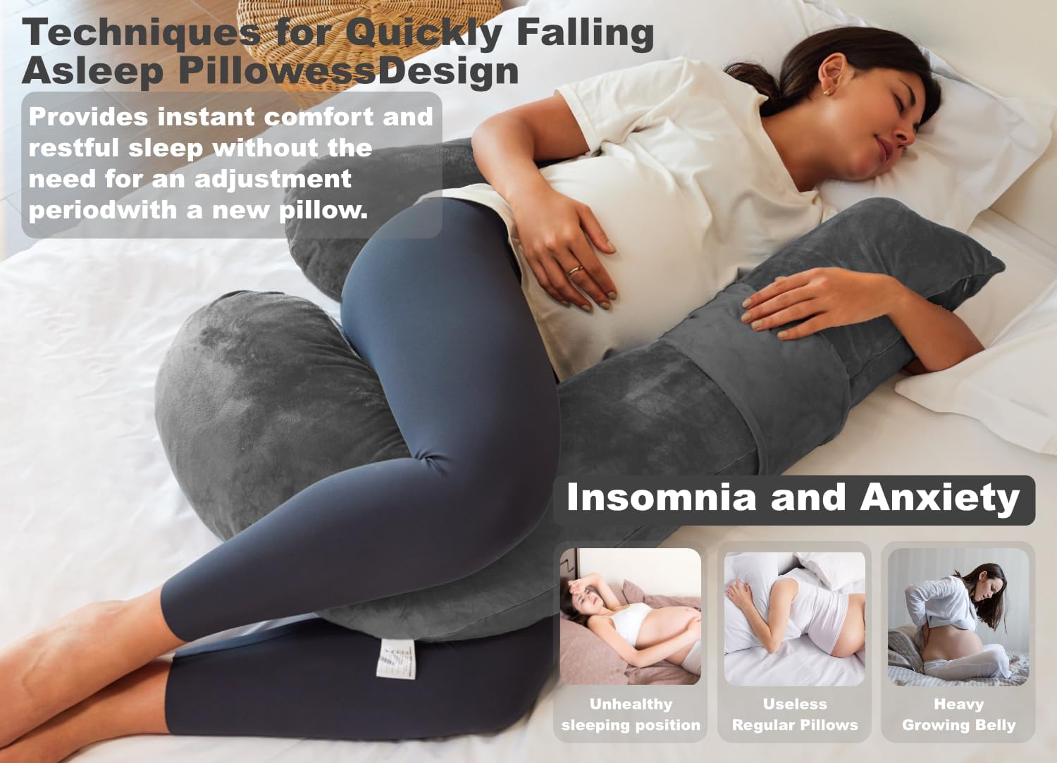YZCCtixi Pregnancy Pillow with Detachable Cover