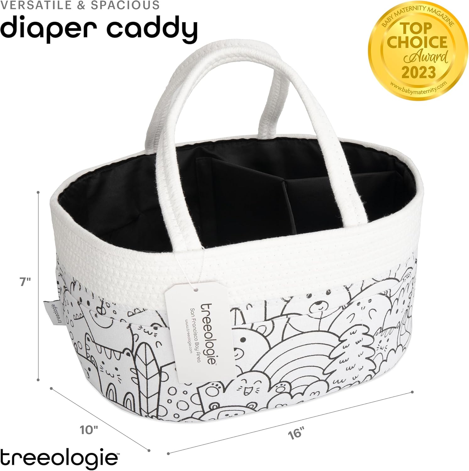 Treeologie Baby Rope Canvas Diaper Caddy Organizer