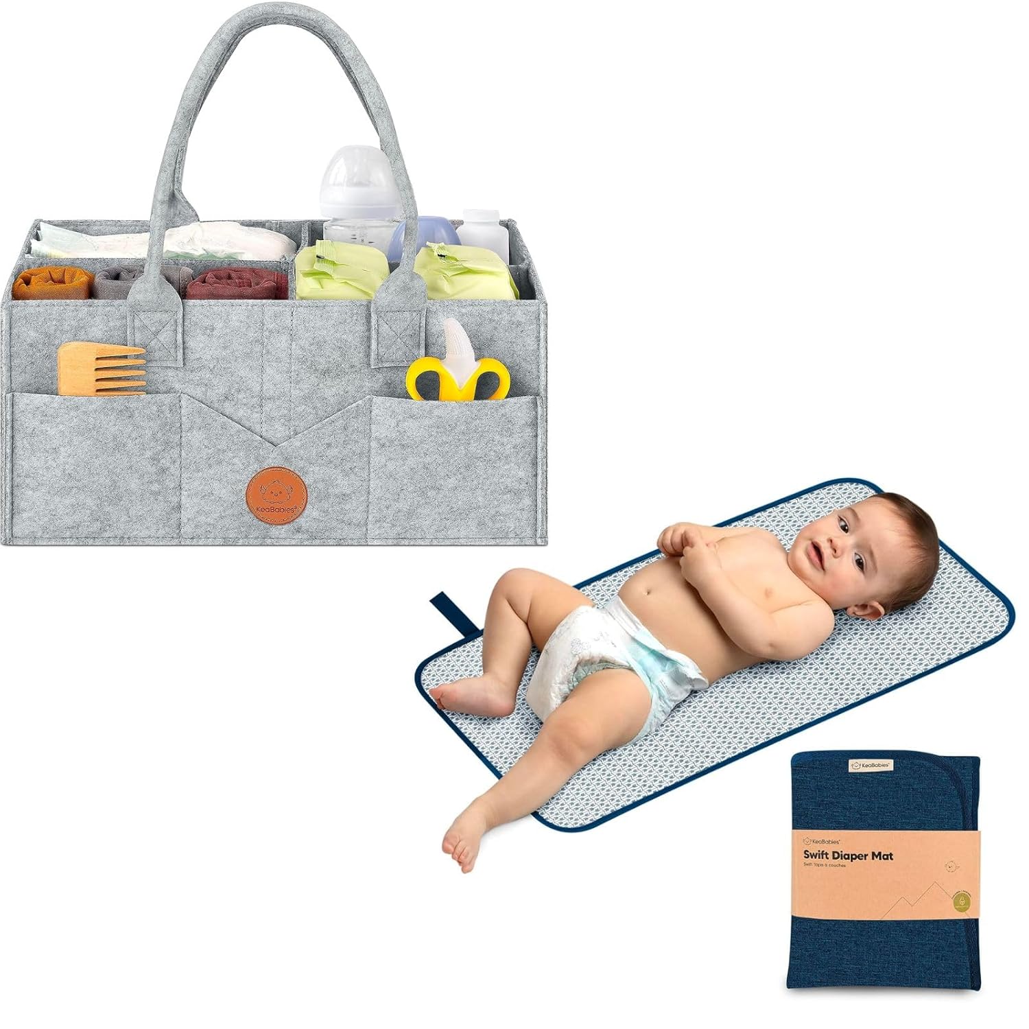 KeaBabies Large Portable Diaper Caddy Organizer 1