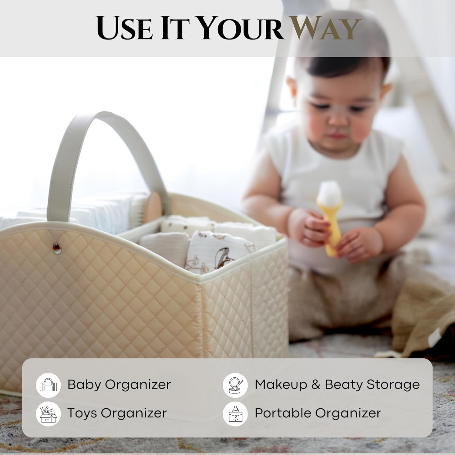 Cherubin Chic Baby Diaper Caddy Organizer