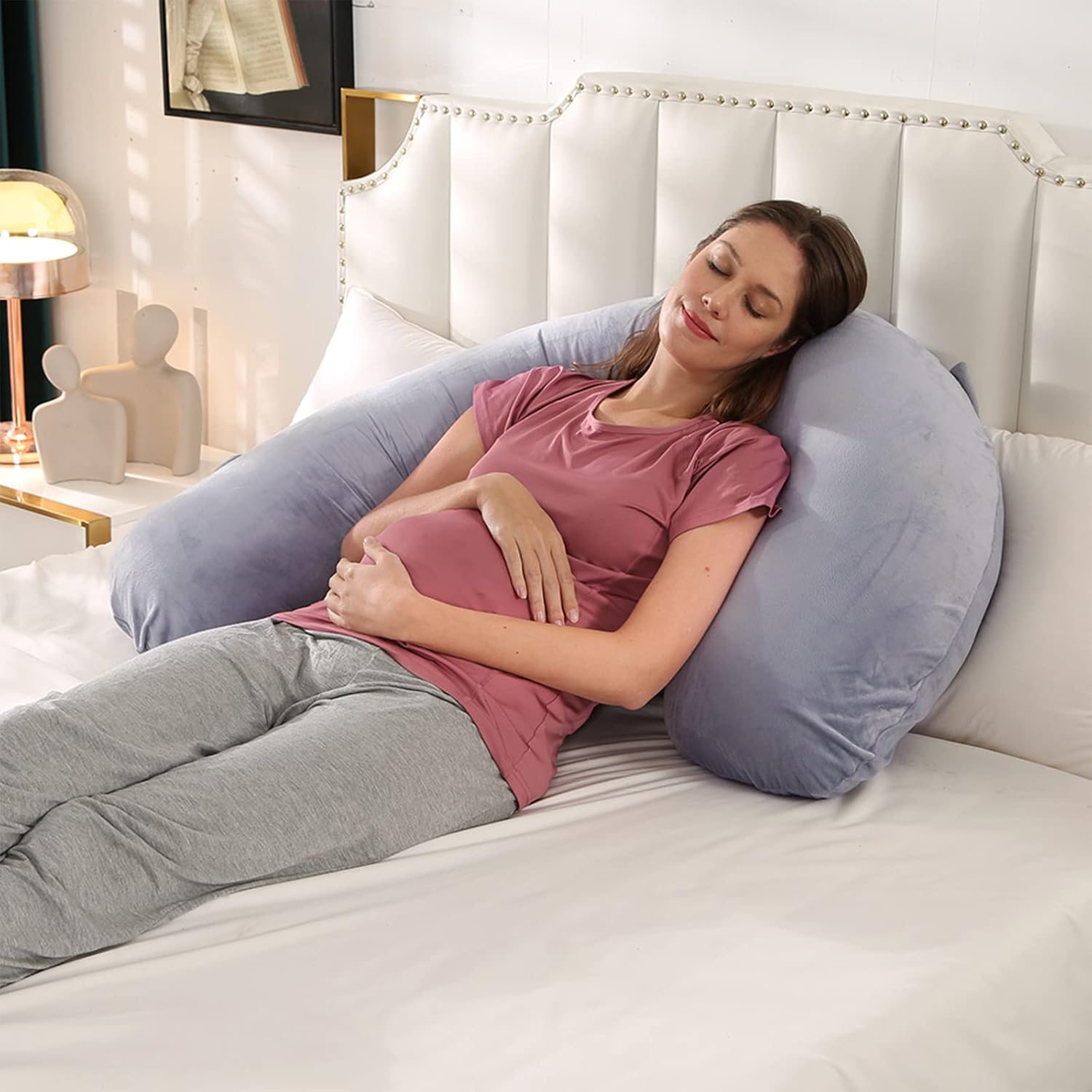 BATTOP Pregnancy Pillow with Cooling Washable Cover