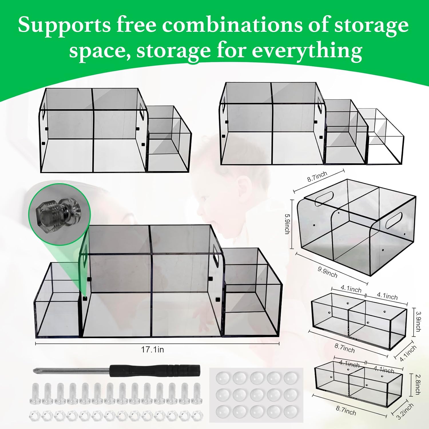 Nanyezh Acrylic Diaper Caddy with 4 Compartments