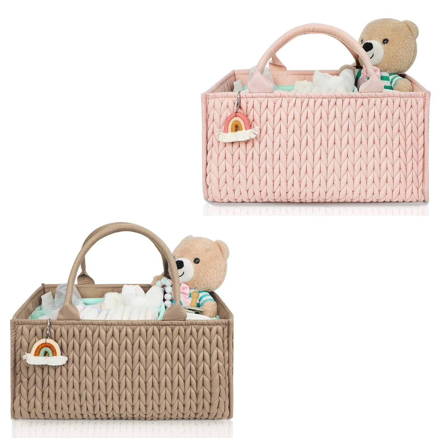 MOMINSIDE Baby Diaper Caddy Organizer with Dividers