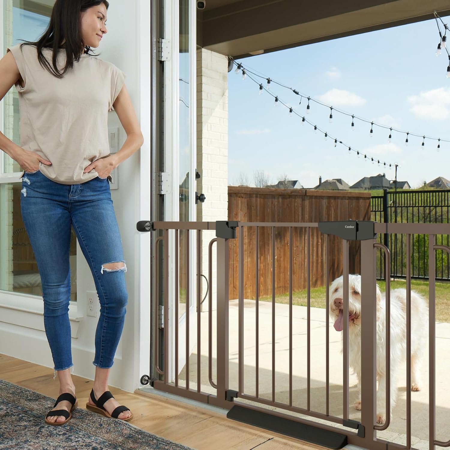 Cumbor Extra Wide Baby Gate for Stairs and Doors