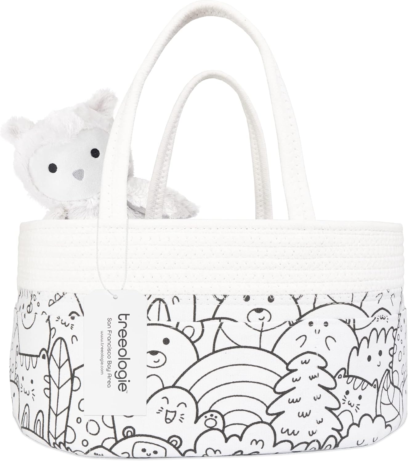 Treeologie Baby Rope Canvas Diaper Caddy Organizer