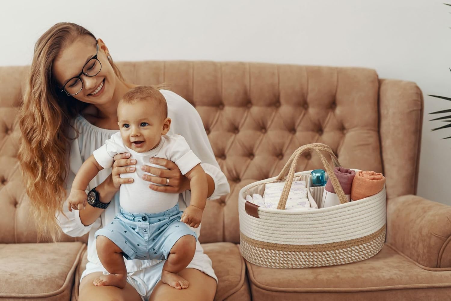 DECOMOMO Extra Large Diaper Caddy Organizer