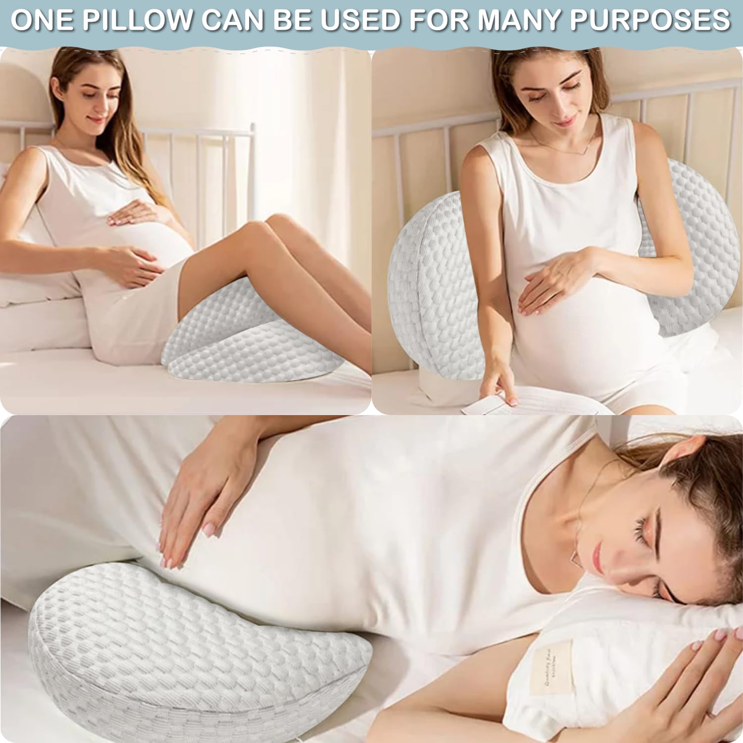 Bolloco Pregnancy Pillow with Adjustable Support and Detachable Cover