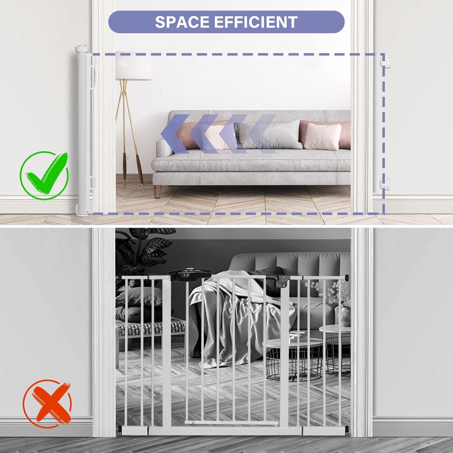 PRObebi Retractable Gate - 72 Wide Stair Door Safety