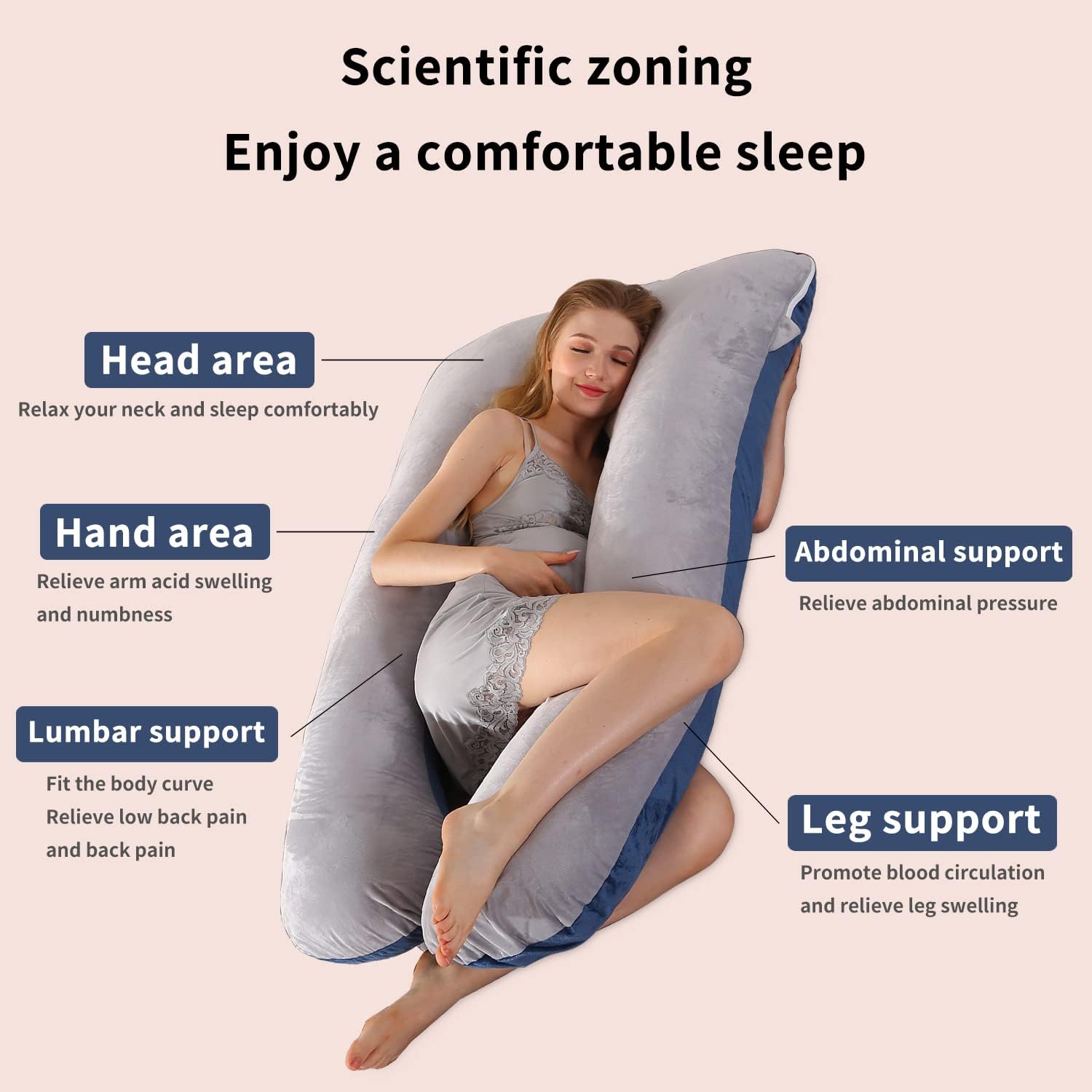 TROSHOCK U-Shaped Pregnancy Full Body Pillow
