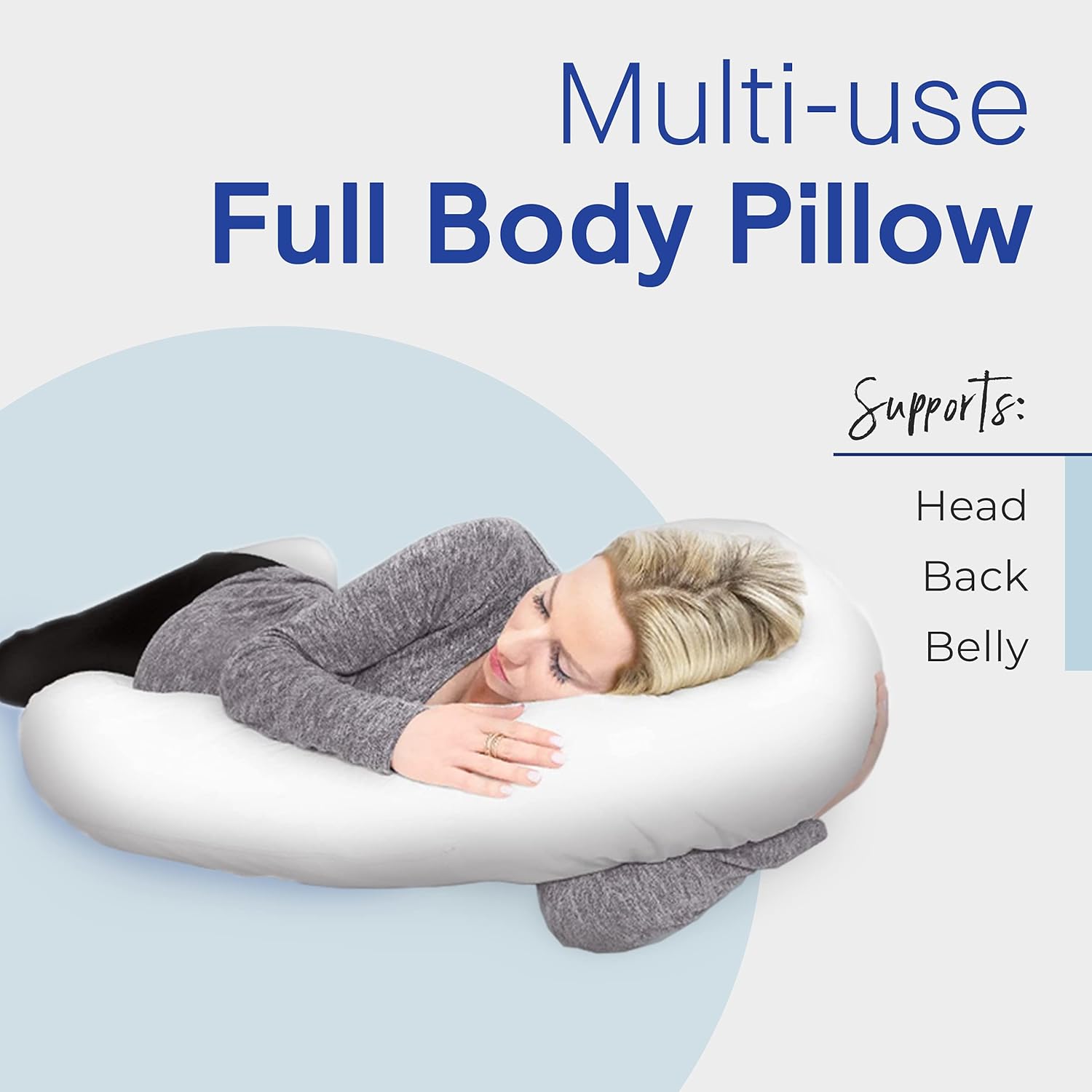 Restorology Pregnancy Pillow - 60 Inch C-Shaped Maternity Support 1