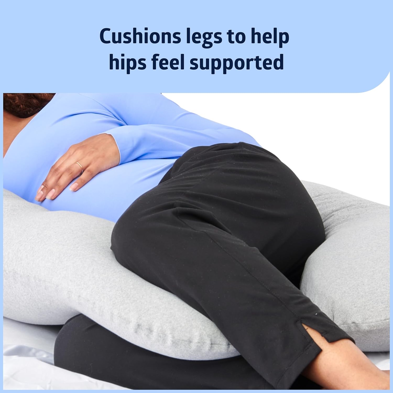 Medline Maternity Body Pillow U-Shape 27 x 55 Gray