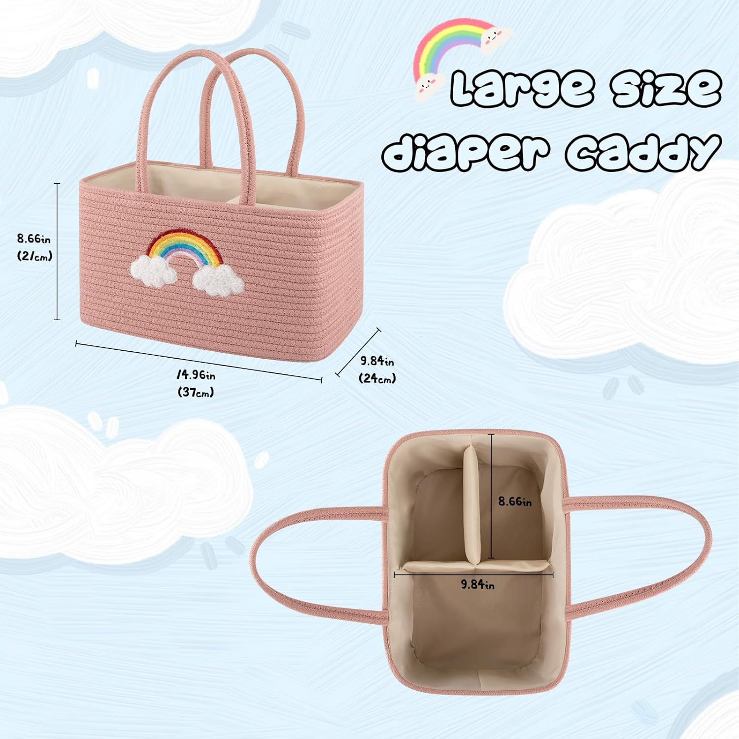 OIAHOMY Large Baby Diaper Caddy Organizer with Handles