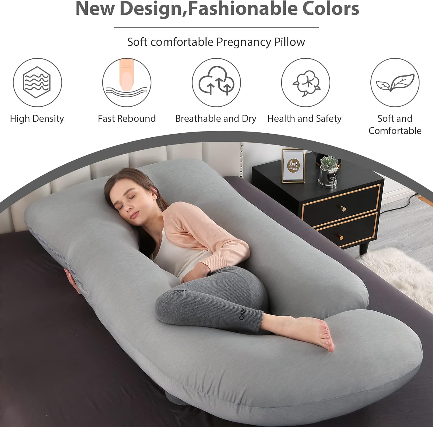 BATTOP Pregnancy Pillow with Cooling Cover 1
