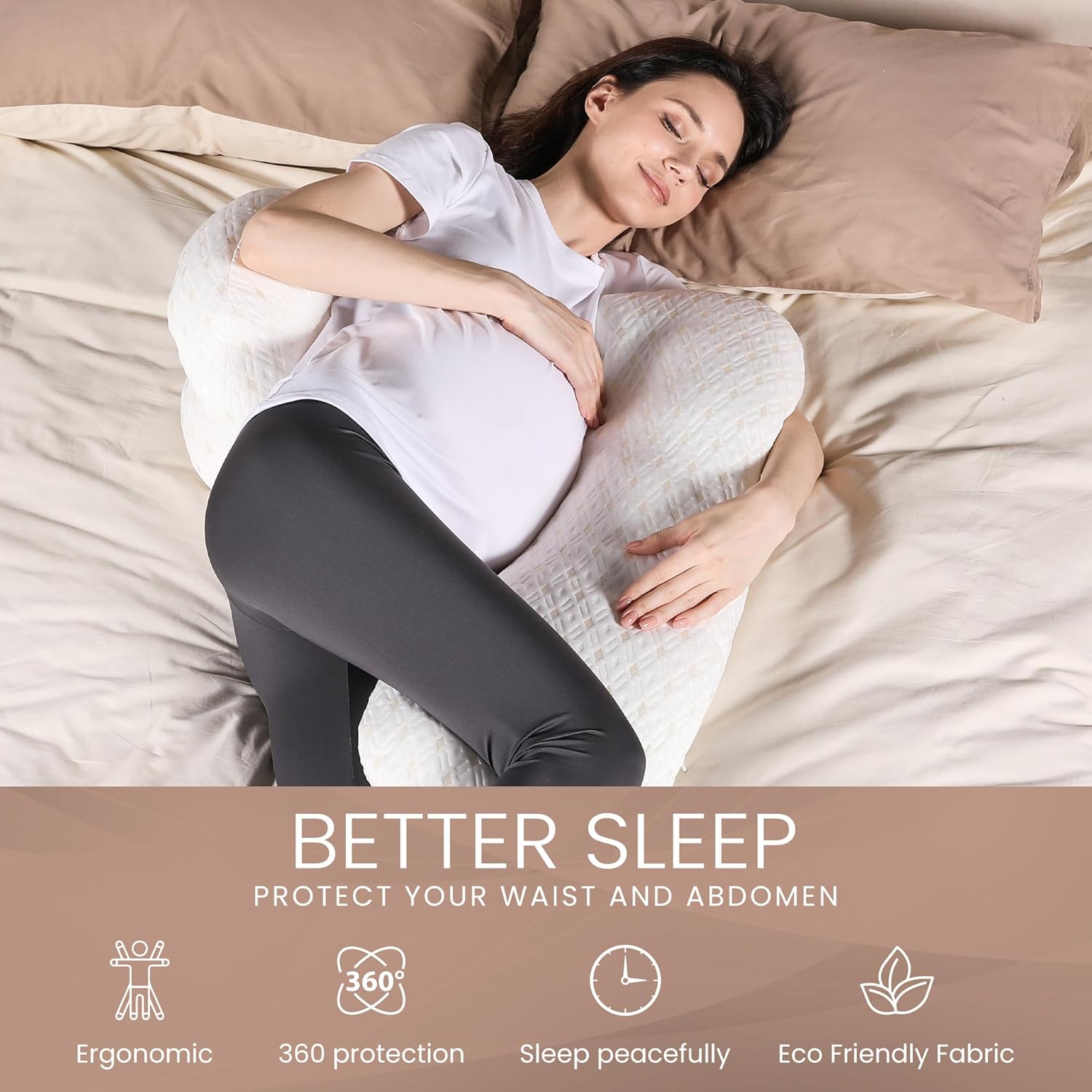 Cozynites Cooling Maternity Pillow with Adjustable Wedge
