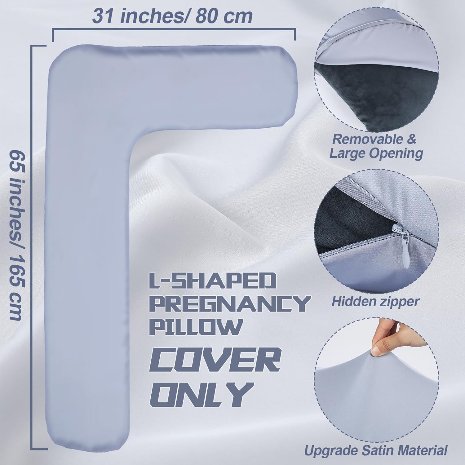 Windkream Silky Satin Maternity Pillow Cover