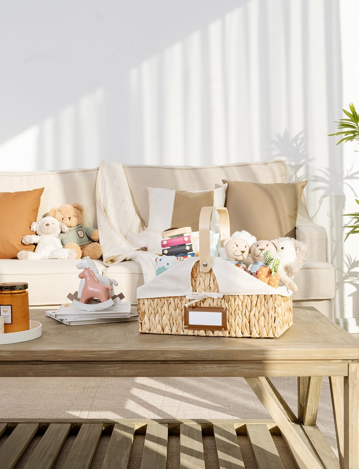 StorageWorks Wicker Diaper Caddy Organizer with Liner