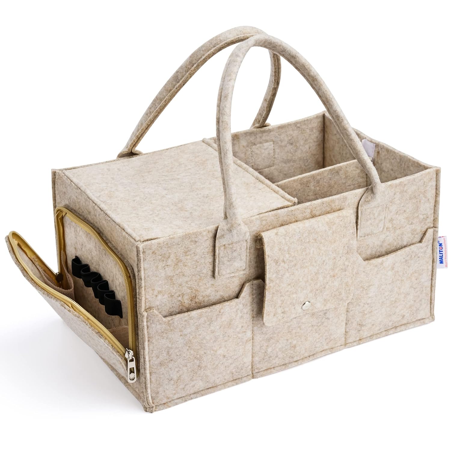 Maliton Baby Diaper Caddy Organizer with Handles and Lid