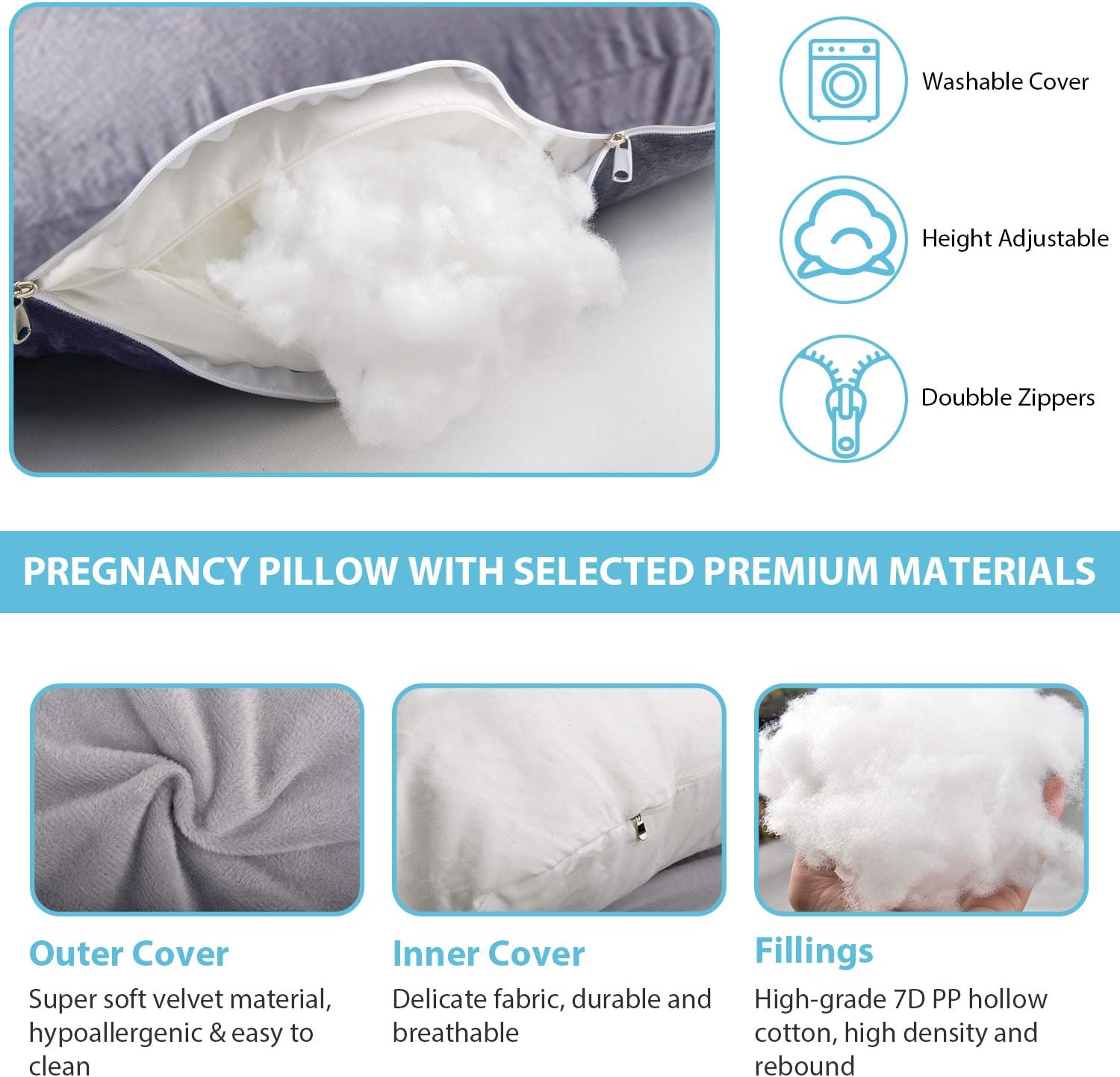 BATTOP Pregnancy Pillow for Full Body Support