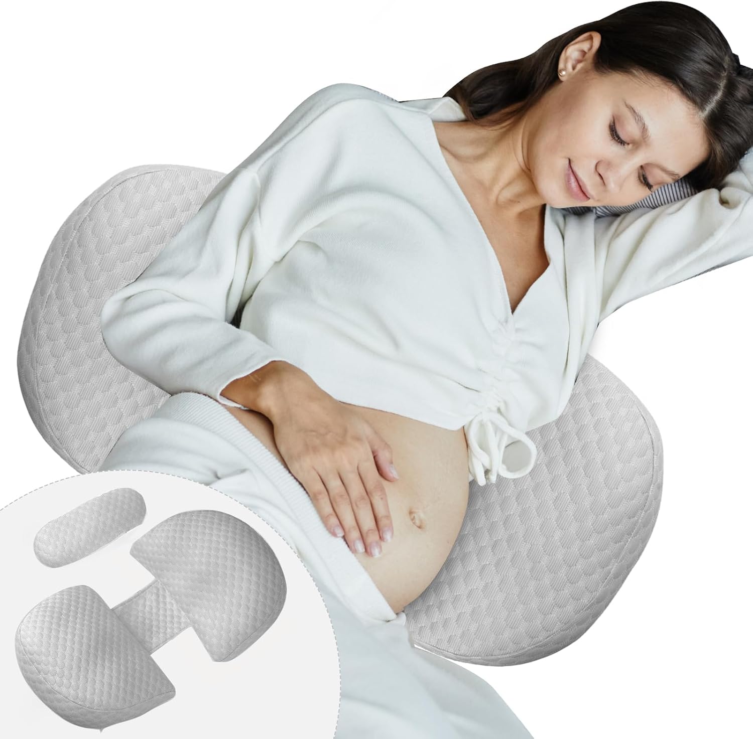 YLMXBZZ Pregnancy Pillow with 30 Slope and Double Sided Support