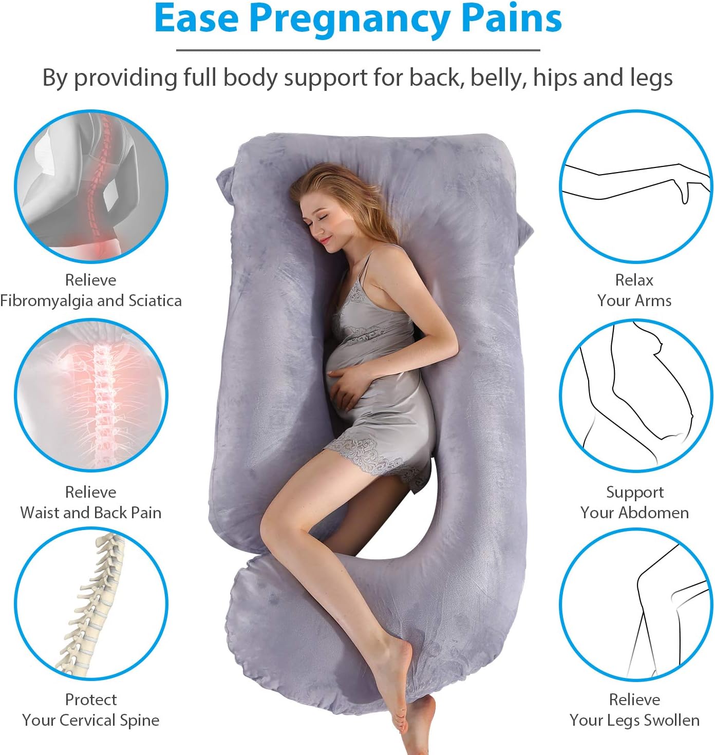 Victostar U Shaped Maternity Pillow with Removable Cover