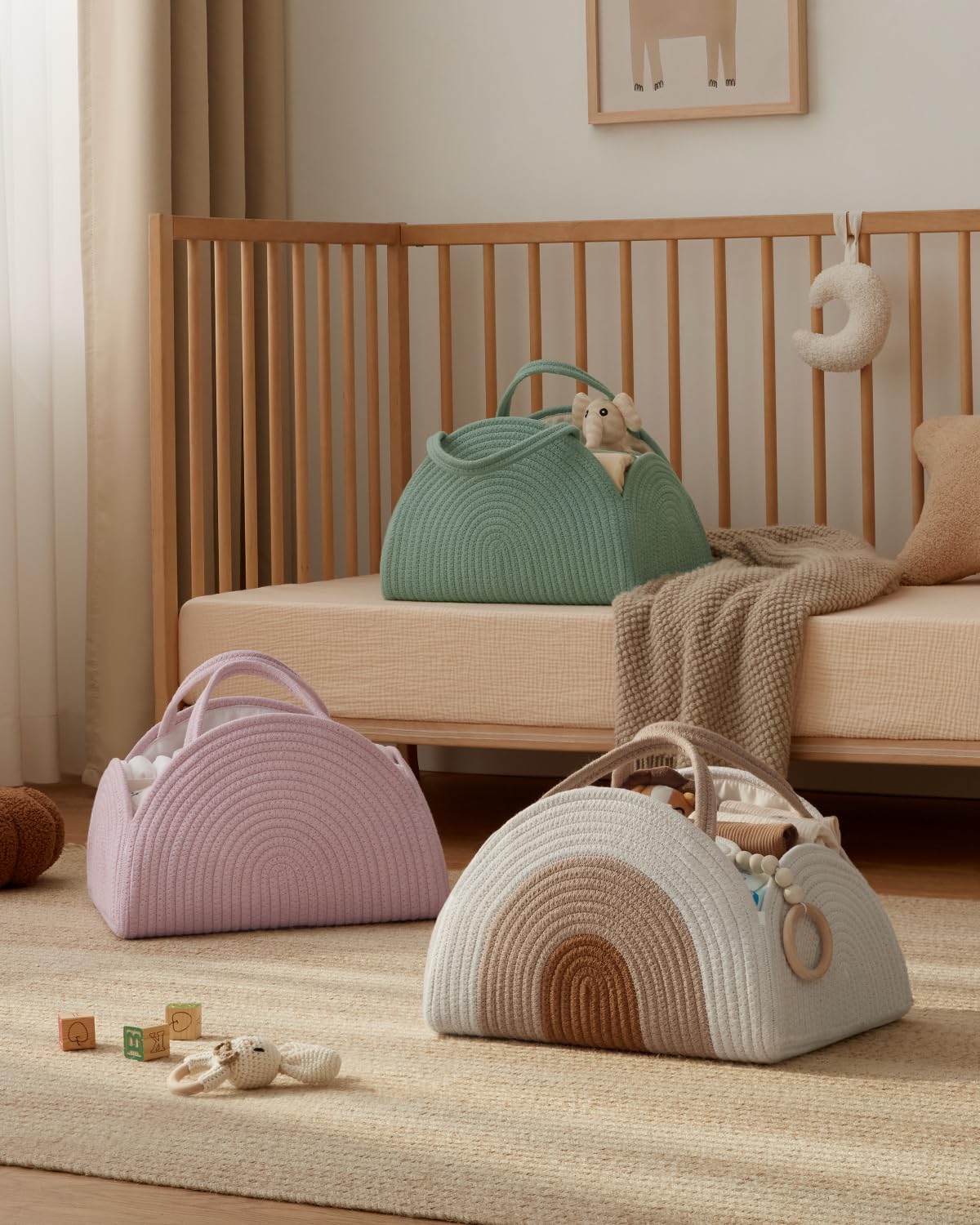Blissful Diary Baby Diaper Caddy Organizer Basket